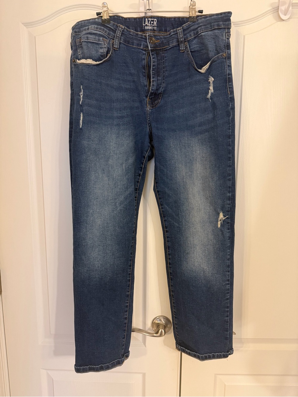 LAZER Men's Straight Jeans in Washed Blue